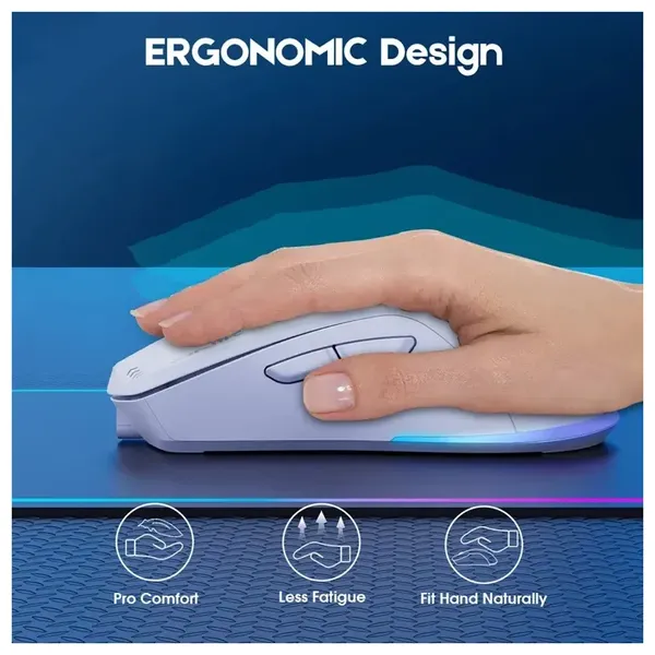  Onikuma CW917 Dual-Mode Gaming Mouse - RGB - White 