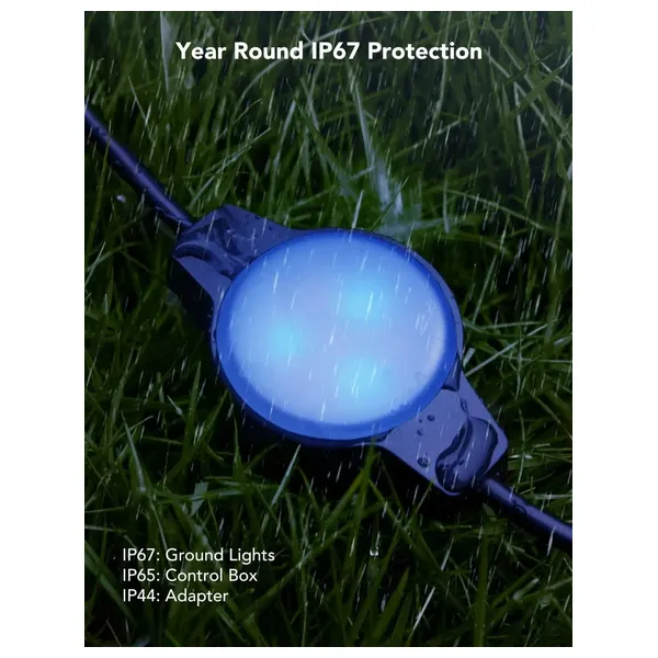 Govee H7050 Outdoor Floor Light - RGBIC Technology - Music Sync - Smart Wi-Fi & Voice Control - IP67 Light Protection