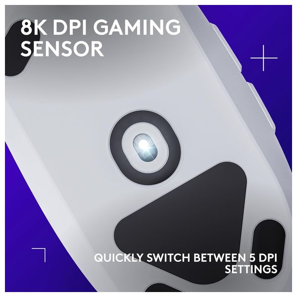  ماوس ألعاب لوجيتك G203 - سلكي - 6 أزرار قابلة للتخصيص - إضاءة ار جي بي - ابيض 