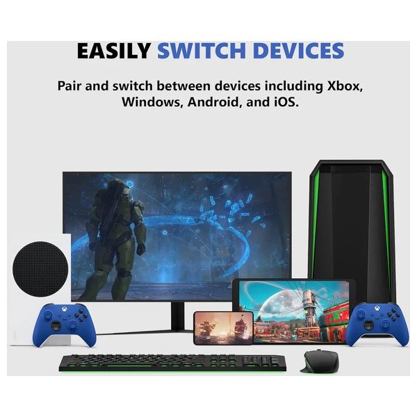 وحدة تحكم لاسلكية مايكروسوفت - لجهاز اكس بوكس سيريز اكس/اس و اكس بوكس ون - ازرق