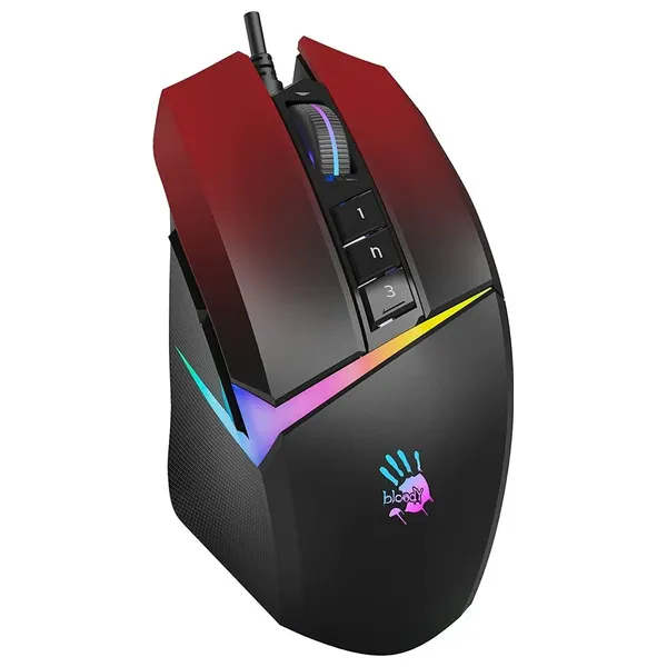  Bloody W60 Max Wired Gaming Mouse - 250 IPS Tracking Speed ​​- 8000 FPS Frame Rate - Red 