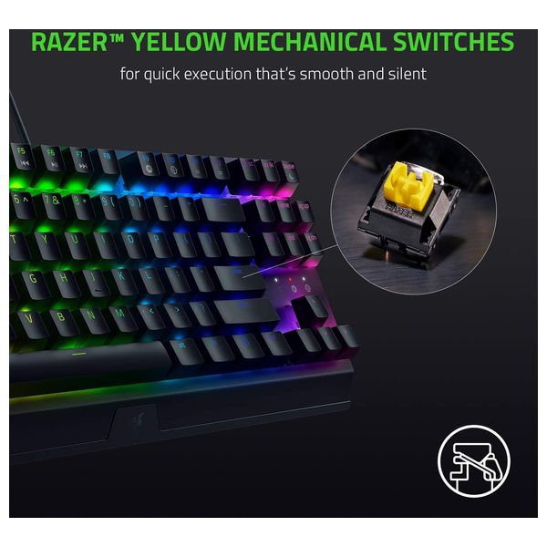 Razer BlackWidow V3 Tenkeyless - Wired Keyboard - 1.8 m - RGB - Black