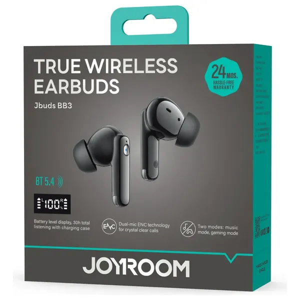  سماعة بلوتوث داخل الاذن جوي روم - B03  - بطارية تعمل لمدة 30 ساعة - اسود 