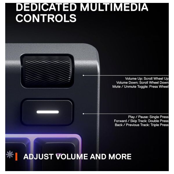  كيبورد ألعاب ستيل سيريز أبيكس 3 - مقاوم للماء IP32 - إضاءة ار جي بي - اسود 