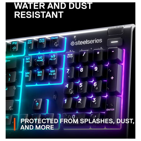  كيبورد ألعاب ستيل سيريز أبيكس 3 - مقاوم للماء IP32 - إضاءة ار جي بي - اسود 