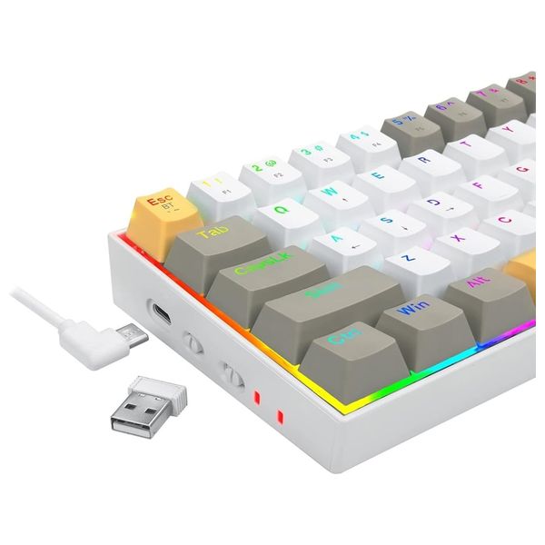  كيبورد ريدراغون K530 - لاسلكي - ار جي بي - 61 زر - ابيض 
