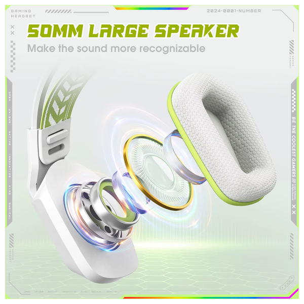  ONIKUMA X13 - Wired Headphone Over Ear - RGB - 2.2m - White 