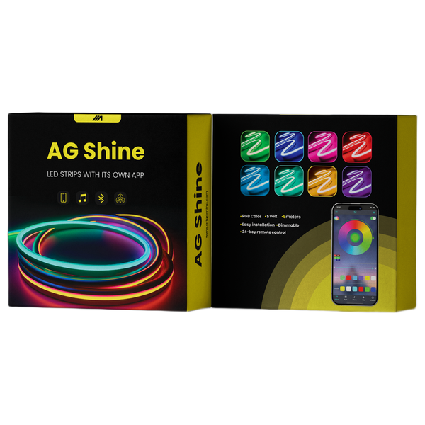  شريط إضاءة اري غيمينغ LED مرن - نيون سيليكوني ار جي بي - طول 5 متر - تحكّم عن بعد  - توهج ناعم بدون نقاط LED 