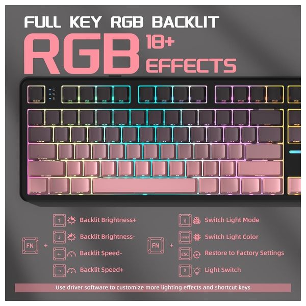 Attack Shark X87 Wireless Mechanical Keyboard - RGB Backlighting - 87 Keys