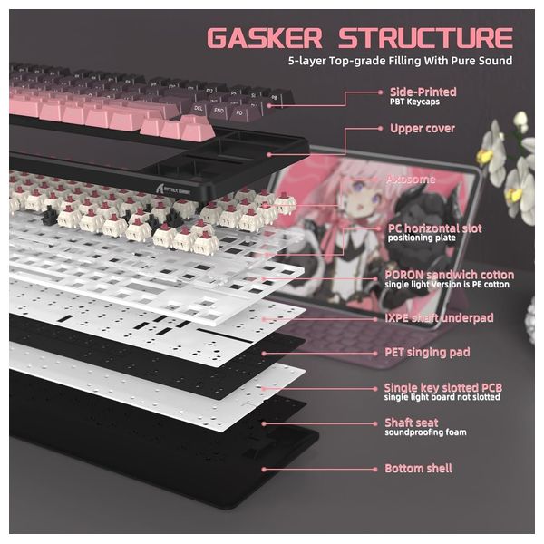 Attack Shark X87 Wireless Mechanical Keyboard - RGB Backlighting - 87 Keys