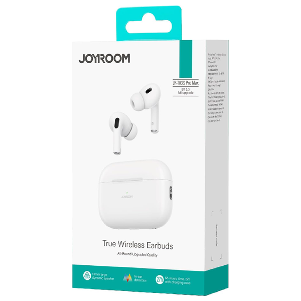  سماعة بلوتوث داخل الاذن جيروم JR-T03S -  إلغاء ضوضاء - ابيض 