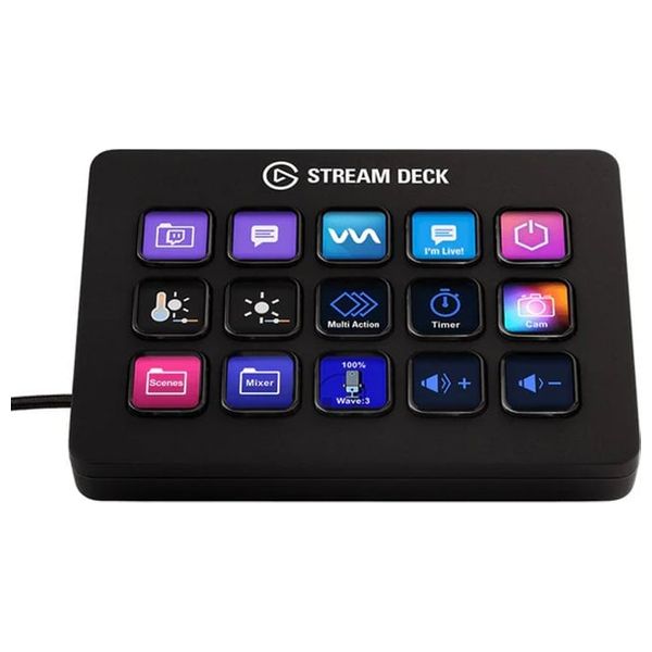 جهاز Elgato للتحكم بالبث - عدد 15 مفتاح LCD قابل للتخصيص - يدعم Multi Actions - أسود