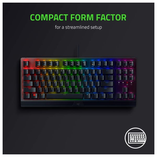 Razer BlackWidow V3 Tenkeyless - Wired Keyboard - 1.8 m - RGB - Black