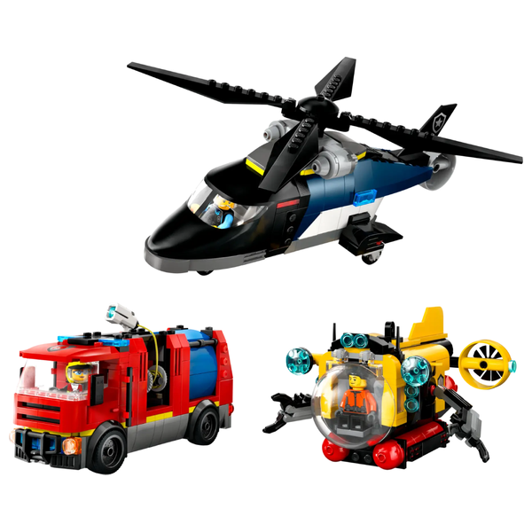 Lego 60462 - Helicopter, Fire Truck & Submarine Remix -  874 LEGO pieces for a rich and rewarding building experience
