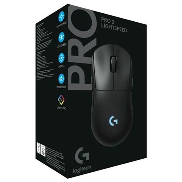 Logitech Gaming Mouse - Wireless - Customizable Side Buttons - HERO 2 Sensor - 100-44000 DPI - Black