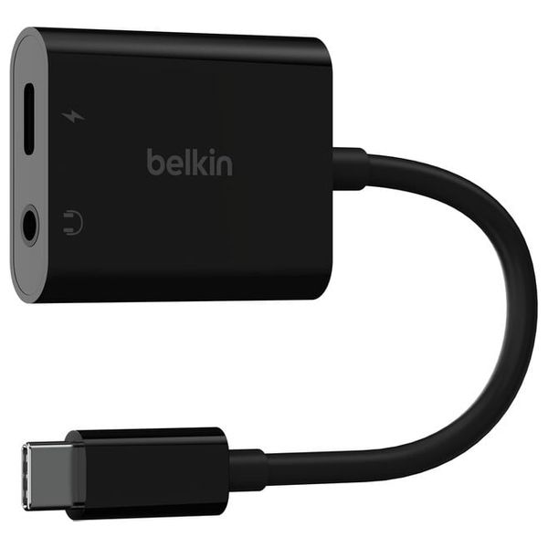  محول بلكن من يو اس بي سي إلى اوكس 3.5 مم - صوت نقي وعالي الجودة - أسود 