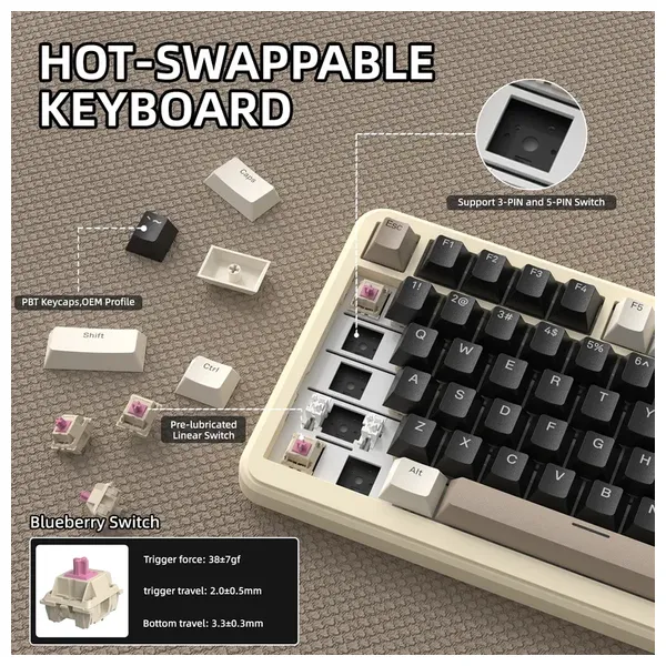 Attack Shark X85 PRO Wired Mechanical Keyboard - Programmable RGB Lighting