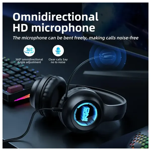  ONIKUMA X36 Wired Over-Ear Gaming Headset - 40mm Drivers - Gradient RGB Design - 360° Noise-Canceling Microphone 