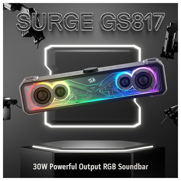  سماعة بلوتوث ريدراكون - GS817 - بقوة 30 واط - بلوتوث 5.3 - اضاءة RGB - اسود 