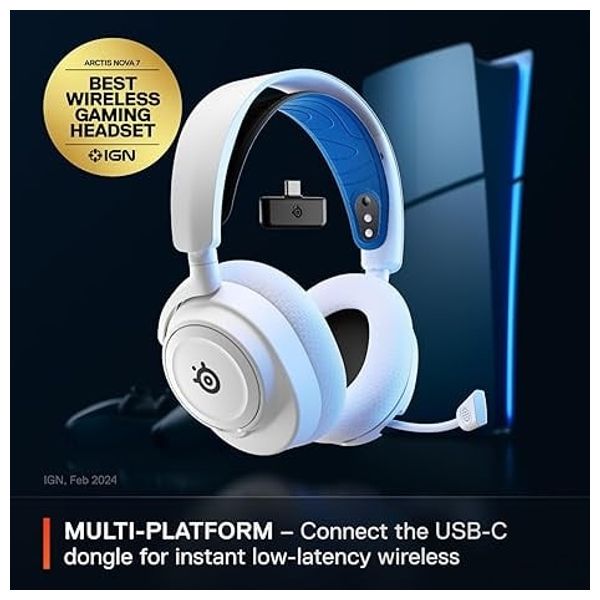  SteelSeries Arctis Nova 7P - Bluetooth Headphone Over Ear - Up to 38 hours - White 