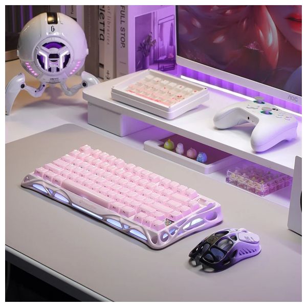 Gravastar K1 Mechanical Gaming Keyboard - Wireless - RGB - 79 Keys - Pink