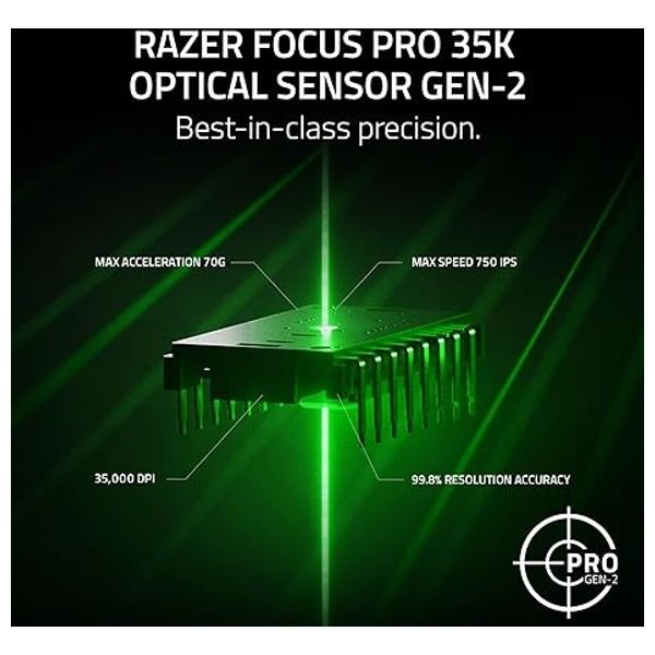 ماوس ألعاب رايزر فايبر V3 برو - لاسلكي - مفاتيح بصرية من الجيل الثالث - اسود