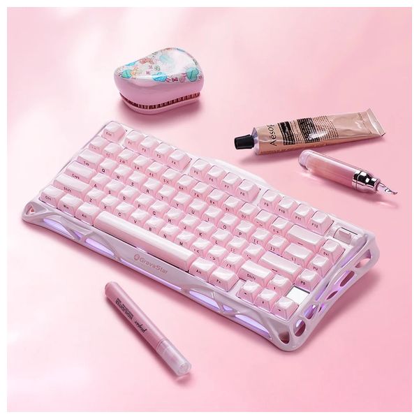 Gravastar K1 Mechanical Gaming Keyboard - Wireless - RGB - 79 Keys - Pink