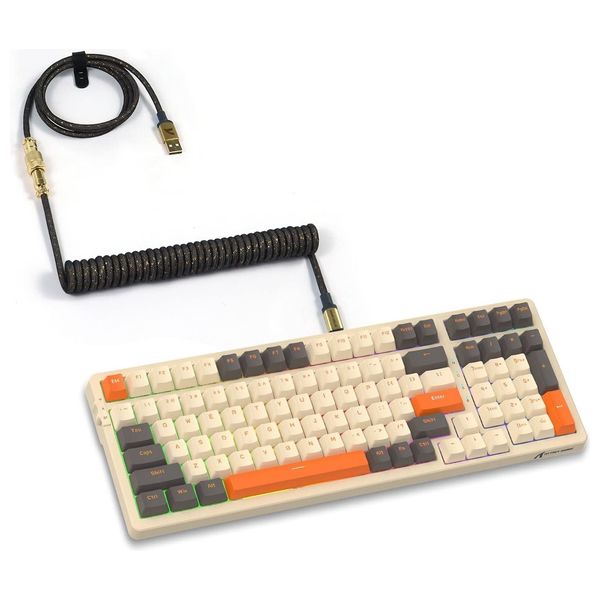Attack Shark K98 Mechanical Keyboard - RGB Lighting - Professional Coiled Cable - Magnetic Cover