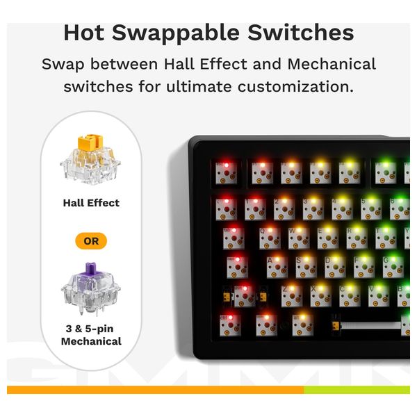  Glorious GMMK 3 HE Mechanical Gaming Keyboard - RGB Lighting - Black 