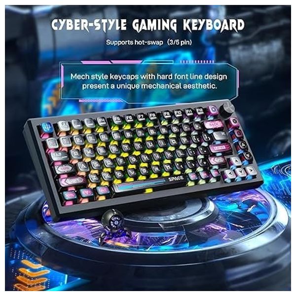  Redragon K732 Mechanical Gaming Keyboard - Wireless - RGB Lighting - Black 