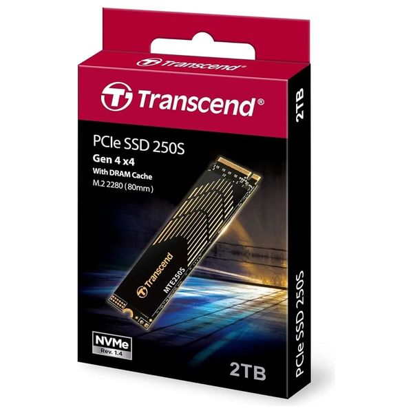 هارد داخلي ترانسند PCIe SSD 250H - سعة 2TB - سرعة قراءة 7100MB/s - جيل Gen4 x4 - مزود بـ Heatsink