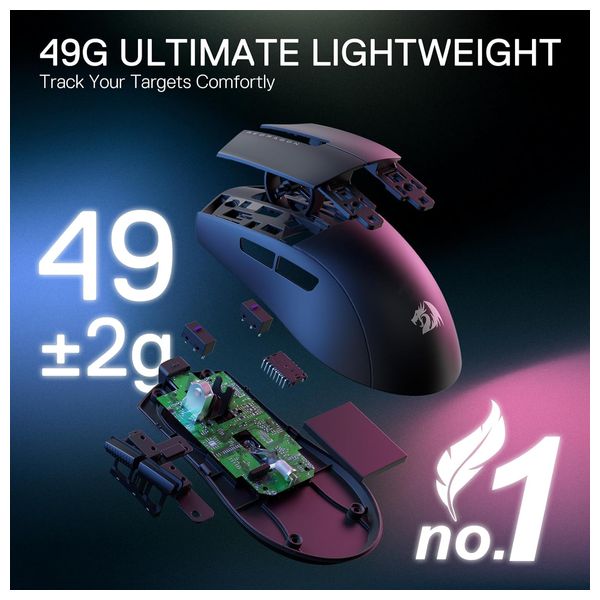  Redragon M916W Gaming Mouse - Wireless - 5 Programmable Buttons - Black 