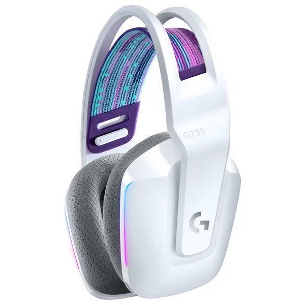  Logitech G733 - Wireless Gaming Headset - Ultra-lightweight design - Up to 29 hours of use on a single charge - White 
