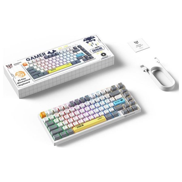  كيبورد ميكانيكي للألعاب أونيكوما G58 - إضاءة ار جي بي - 82 مفتاح - ابيض 