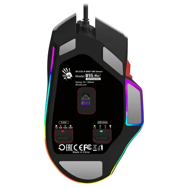  Bloody W95 Max Wired Gaming Mouse - 8000 FPS - 1ms Response Time - Black 