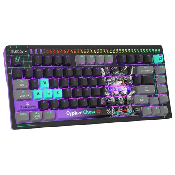  Bloody AT75 - Wired Keyboard - RGB - USB-C - Purple 