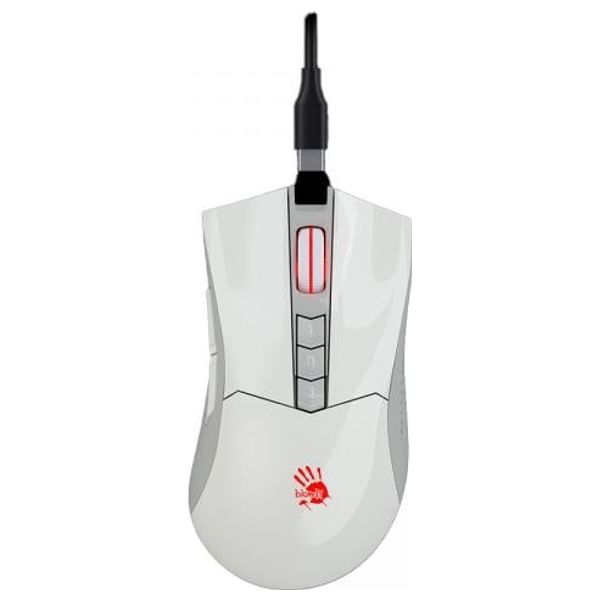  ماوس العاب بلودي لاسلكي R90 - دقة 100-5000 DPI - استجابة 1 مللي ثانية - أبيض 