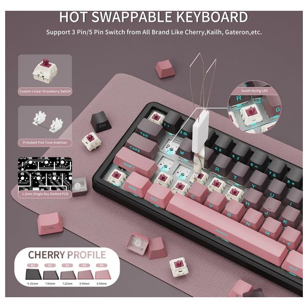 Attack Shark X66 Mechanical Keyboard - Wireless - RGB Backlighting - 66 Keys