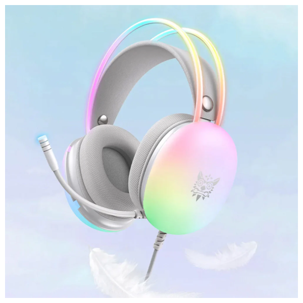  Onikuma X25 Over-Ear Gaming Headset - 50mm 3D Stereo Drivers - RGB Lighting - Noise-Canceling Microphone 