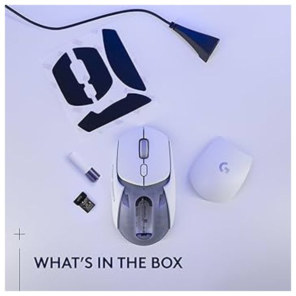 Logitech G309 LIGHTSPEED Wireless Gaming Mouse - High-precision optical sensor up to 25,600 DPI - 6 programmable mechanical buttons - White