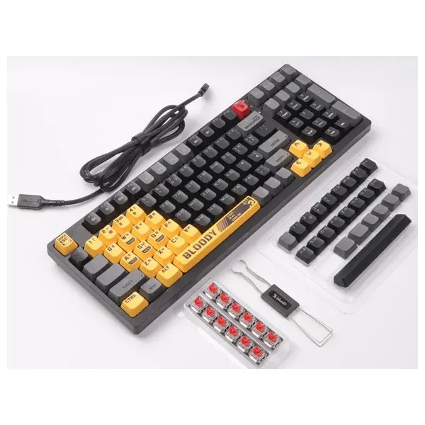  كيبورد ميكانيكي للألعاب سلكي بلودي S98 - إضاءة خلفية ار جي بي - 1.8 متر 