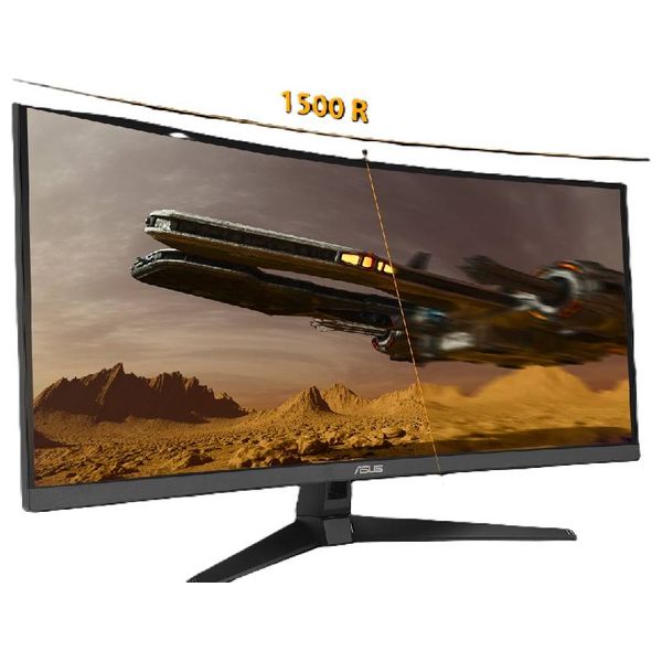 شاشة ألعاب منحنية اسوس TUF VG34VQL3A - قياس 34-انج - معدل تحديث 180هيرتز - انحناء 1500R - وقت استجابة 1ms - دقة QHD