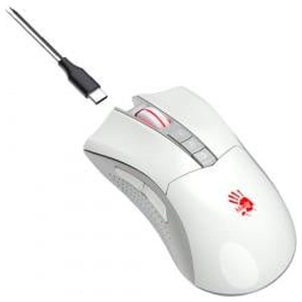  ماوس العاب بلودي لاسلكي R90 - دقة 100-5000 DPI - استجابة 1 مللي ثانية - أبيض 