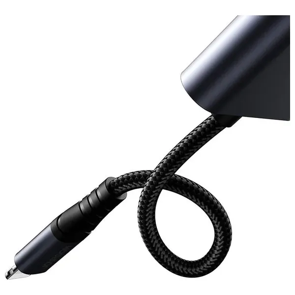  محول جوي روم - SY-L02 - لايتنينغ إلى لايتنينغ للشحن وسماع الموسيقى - اسود 