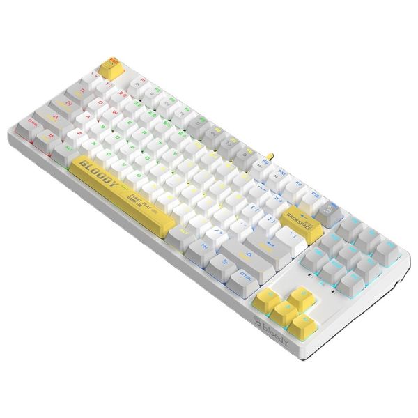  لوحة مفاتيح سلكية  بلودي - S87 - اضاءة RGB - بطول 1.8 متر - يو اس بي - ابيض 