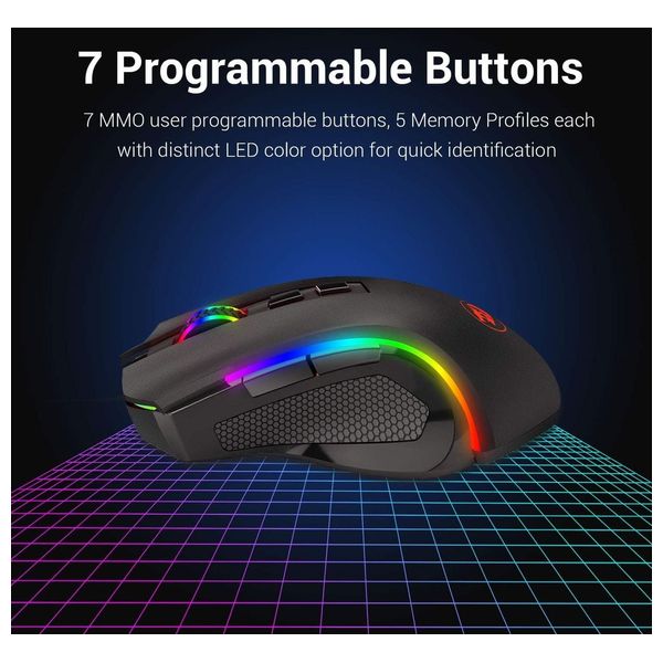  Onikuma M602 Gaming Mouse - Wireless - Customizable RGB Lighting - Black 