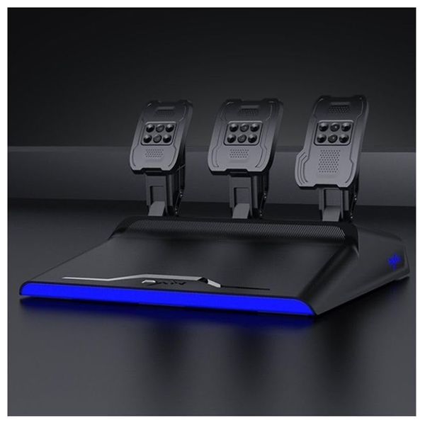 عجلة سباق بي اكس ان V99 Force Feedback - دواسات مغناطيسية - ناقل الحركة 6+1 - 3 نيوتن متر - أسود