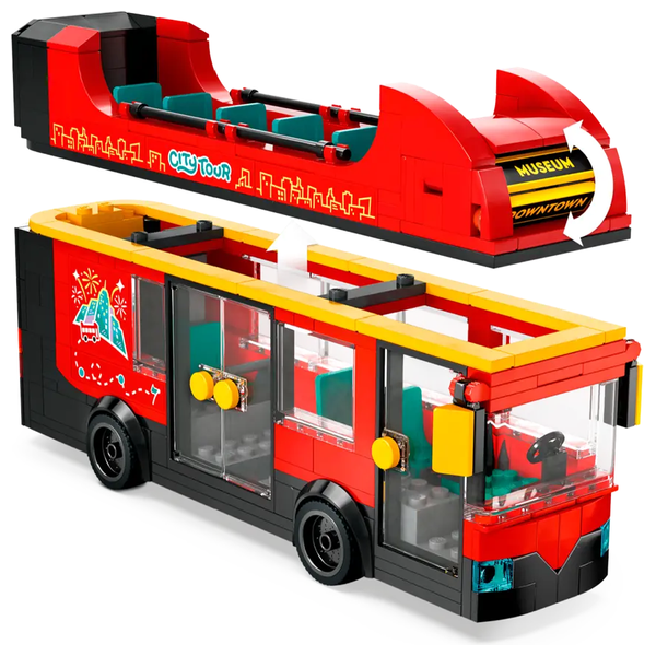 حافلة سياحية حمراء ذات طابقين ليغو 60407 - مستوحاة من حافلات لندن الشهيرة - تصميم واقعي
