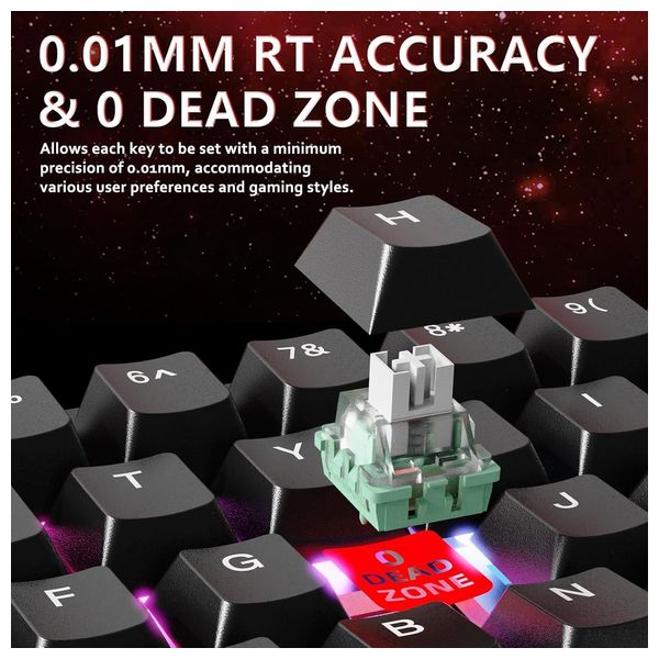  Attack Shark X65 HE Mechanical Keyboard - Hall Effect Switches - Ultra-Fast Response - Black 