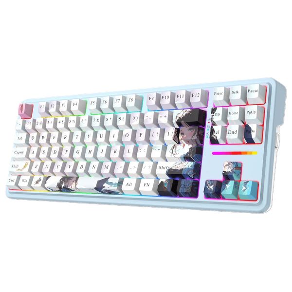  لوحة مفاتيح سلكية ريدراجون - Antonium K728 Pro SE - بطول 1.5 متر - اضاءة RGB - ابيض 
